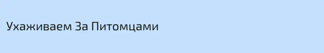 Ухаживаем За Питомцами
